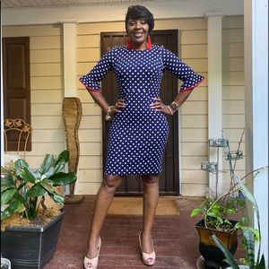 Polka Dot Ruffle Sleeve Body Cpn  Dress